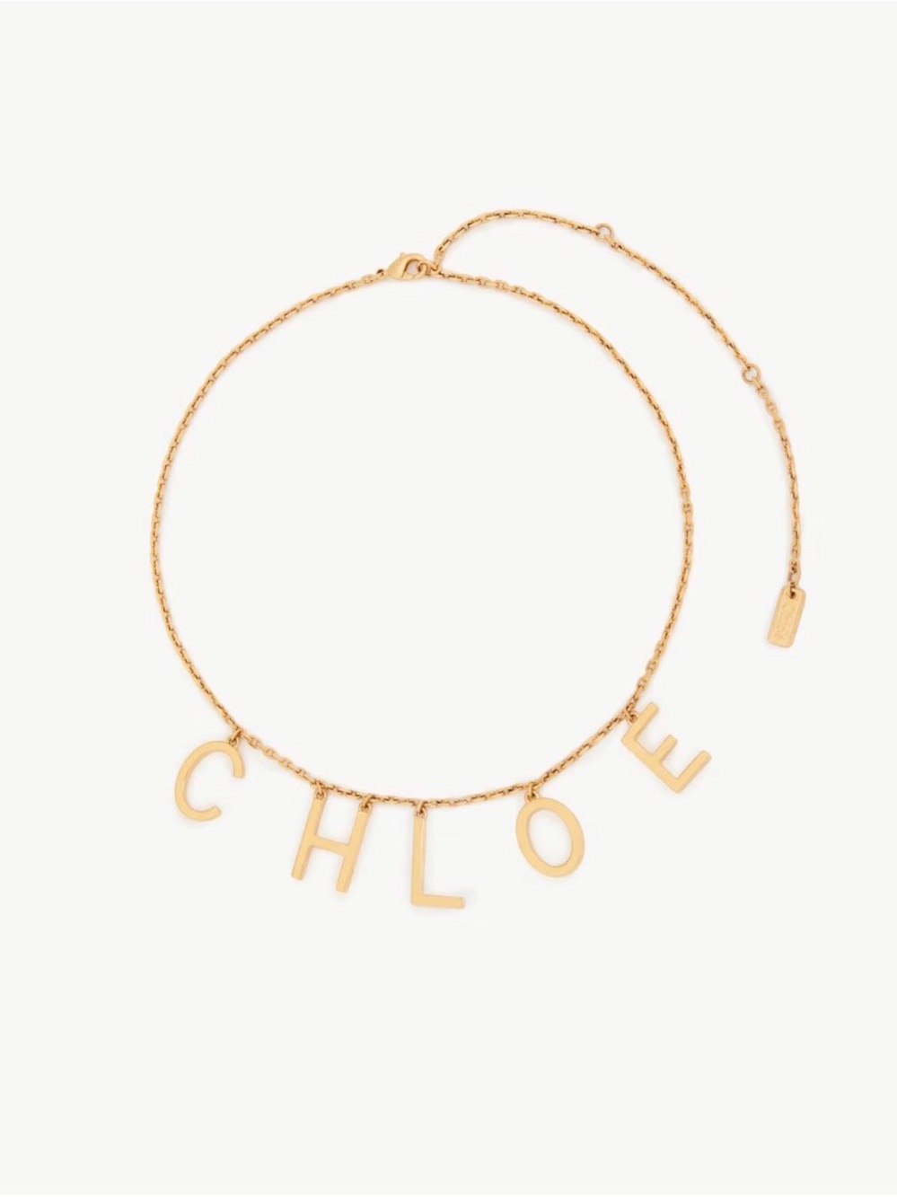 Chloe Gold-Tone Pendant Letter Necklace